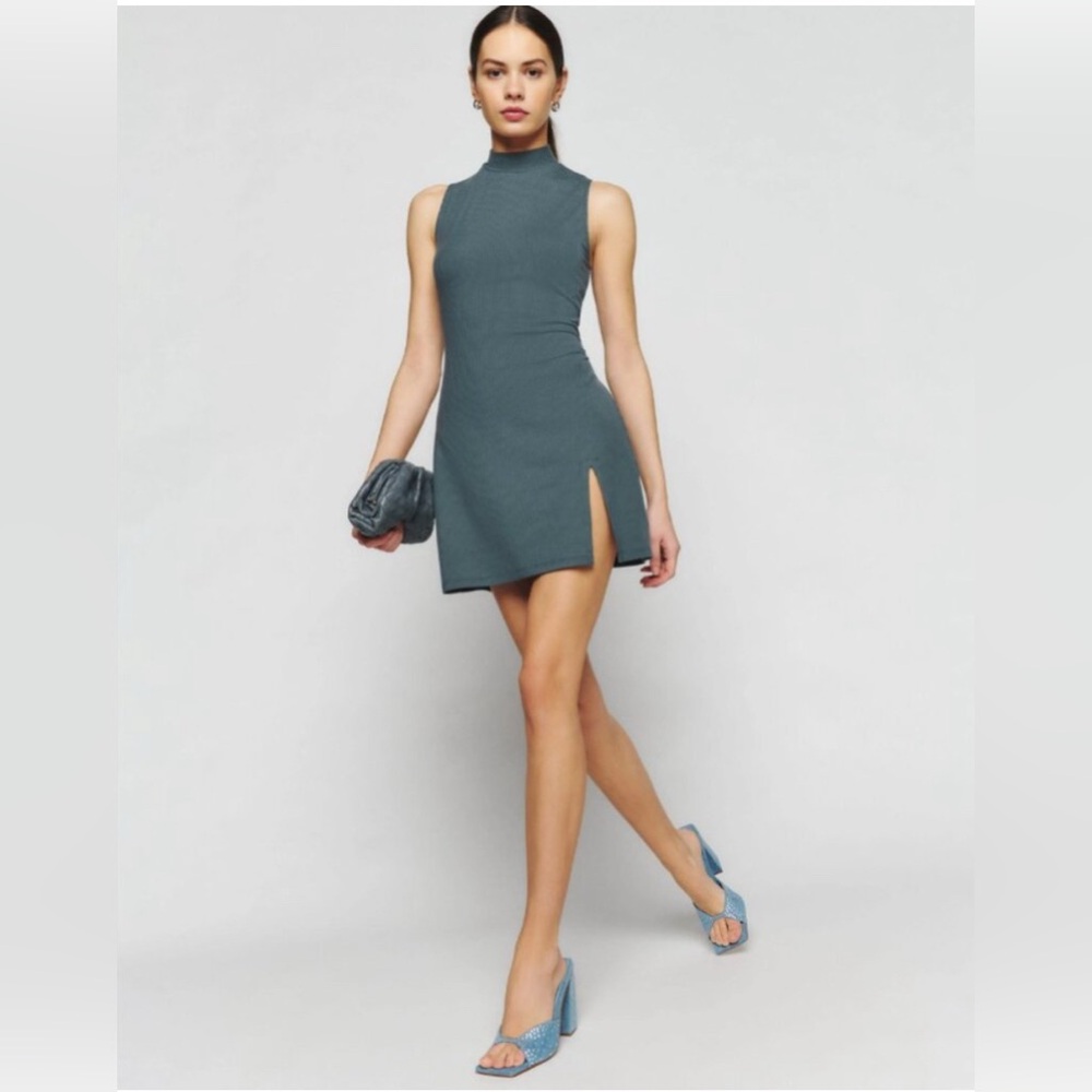 Reformation Skylar Knit Dress in Slate Grey